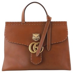 Gucci GG Marmont Animalier Top Handle Bag Leather Medium