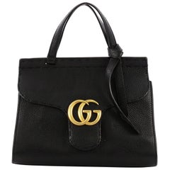 Gucci GG Marmont Animalier Top Handle Bag Leather Smal