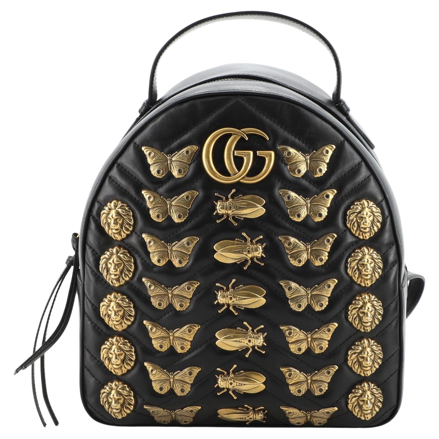 Bank politiker Onset Gucci GG Marmont Backpack Embellished Matelasse Leather Small at 1stDibs