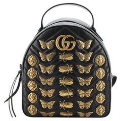 Gucci GG Marmont Backpack Embellished Matelasse Leather Small