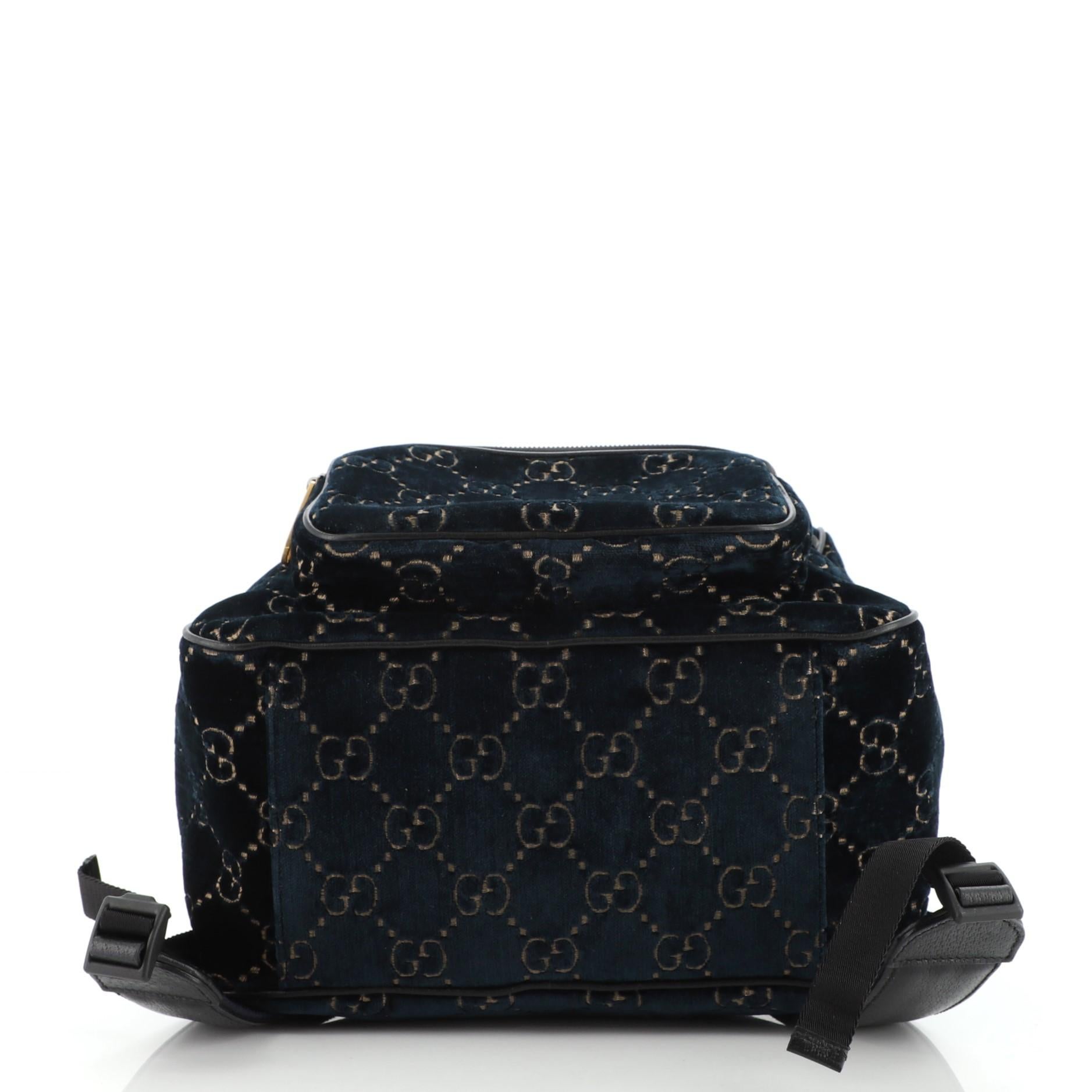 Gucci GG Marmont Backpack GG Velvet Small In Good Condition In NY, NY