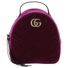Gucci GG Marmont Backpack Matelasse Velvet Small