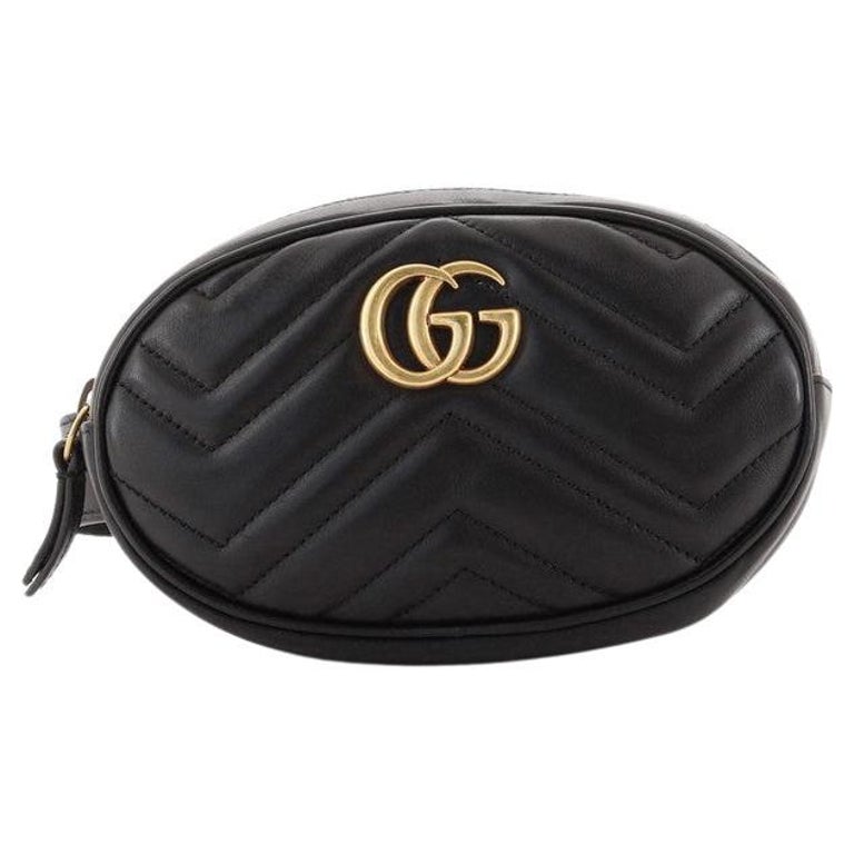 Gucci GG Marmont Belt Bag Diagonal Quilted Leather at 1stDibs
