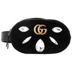 Gucci GG Marmont Belt Bag Embellished Matelasse Velvet