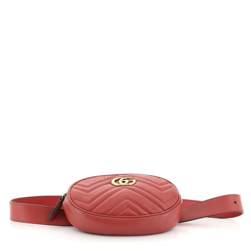 Gucci GG Marmont Belt Bag Matelasse Leather In Good Condition In NY, NY