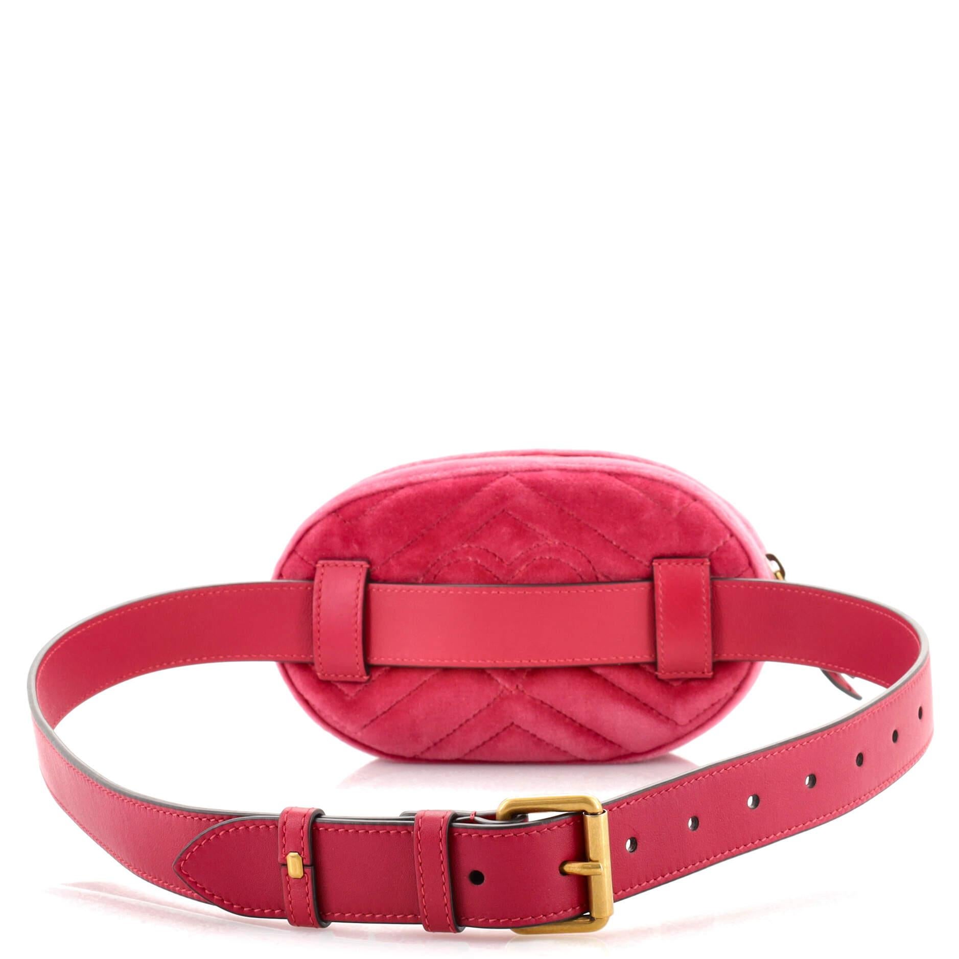 Gucci GG Marmont Belt Bag Matelasse Velvet at 1stDibs pink gucci belt