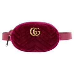 Gucci GG Marmont Velvet Medium Matelassé Shoulder Bag Beige