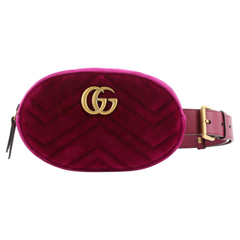 Gucci GG Marmont Belt Bag Matelasse Velvet at 1stDibs  pink gucci fanny  pack, gucci belt bag marmont, pink gucci belt bag