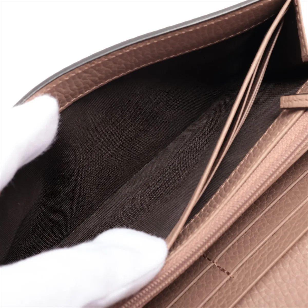 Gucci GG Marmont Portefeuille en cuir bicolore continental Rose poussiéreux x Beige en vente 2