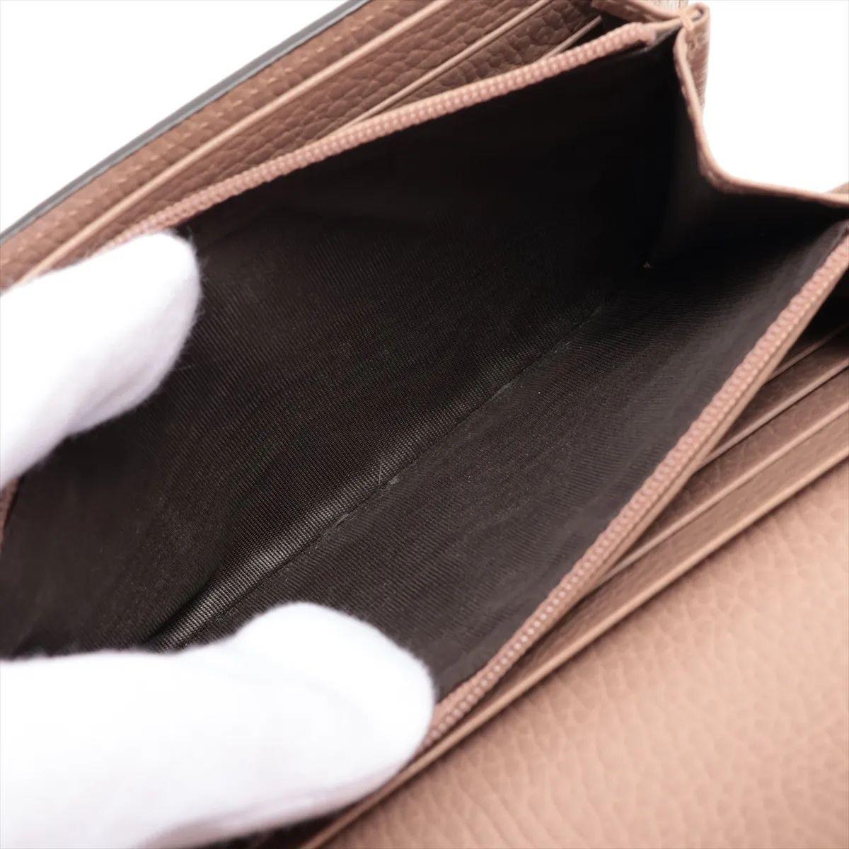 Gucci GG Marmont Portefeuille en cuir bicolore continental Rose poussiéreux x Beige en vente 3
