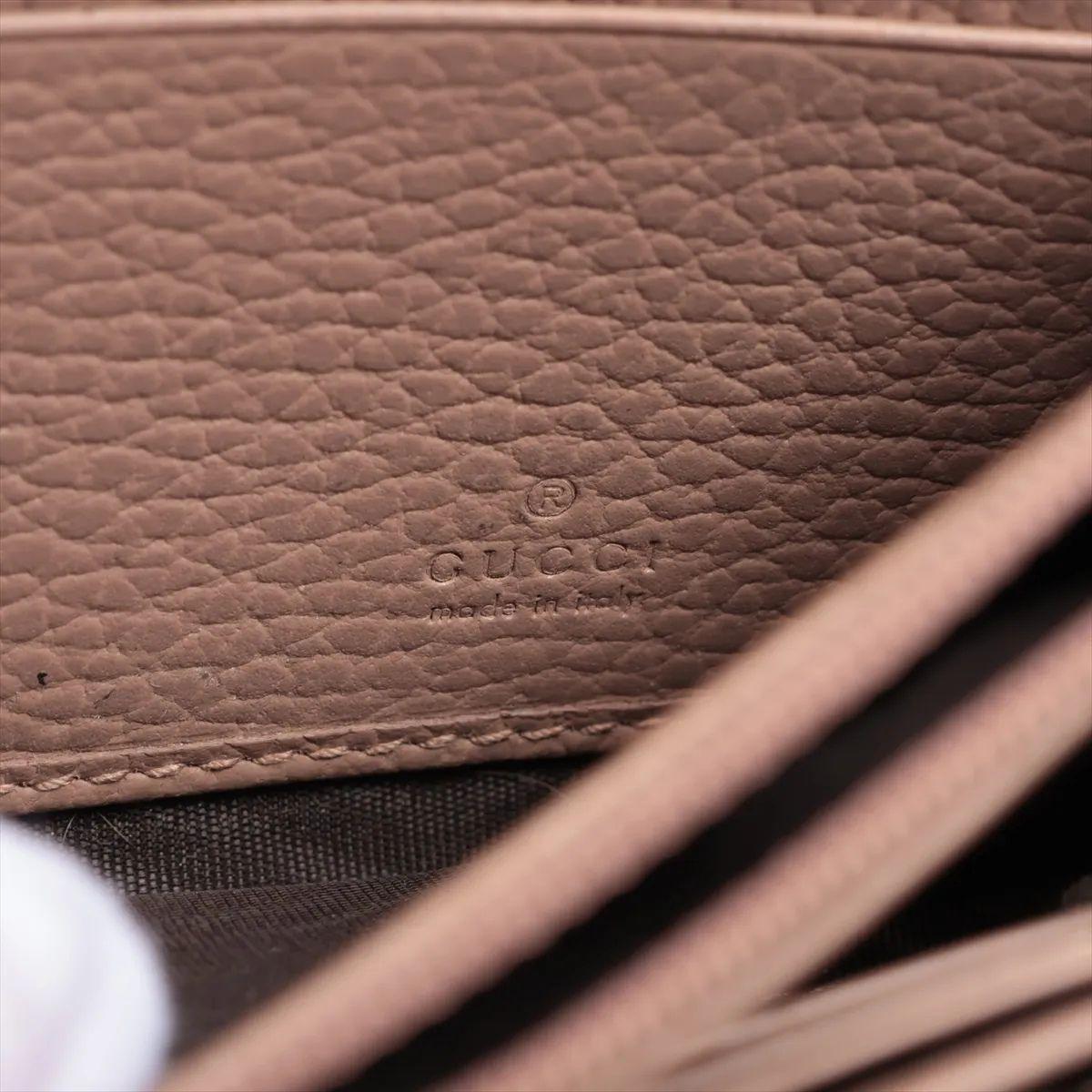 Gucci GG Marmont Portefeuille en cuir bicolore continental Rose poussiéreux x Beige en vente 4