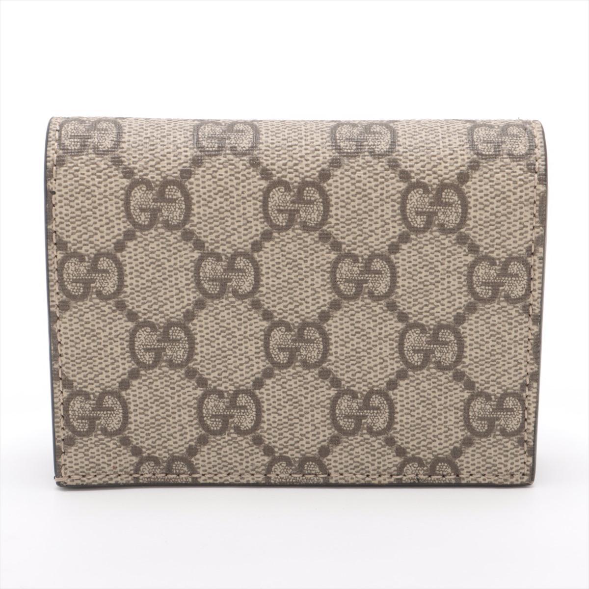 Gucci GG Marmont Bi-color kompakte Leder-Brieftasche Schwarz x Beige (Grau) im Angebot