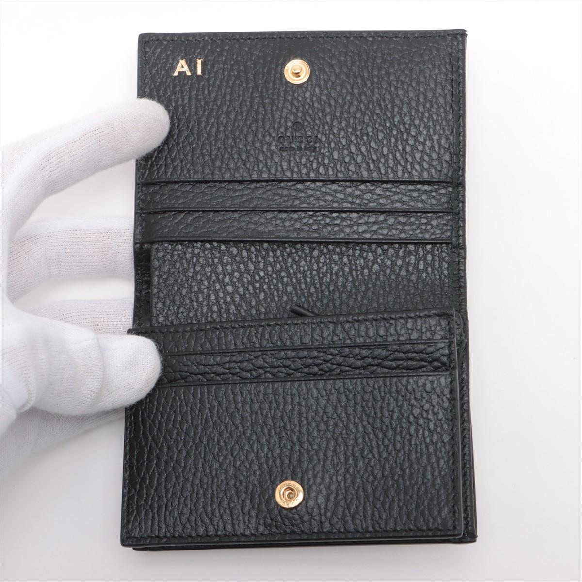 Gucci GG Marmont Bi-color kompakte Leder-Brieftasche Schwarz x Beige im Zustand „Gut“ im Angebot in Humacao, PR