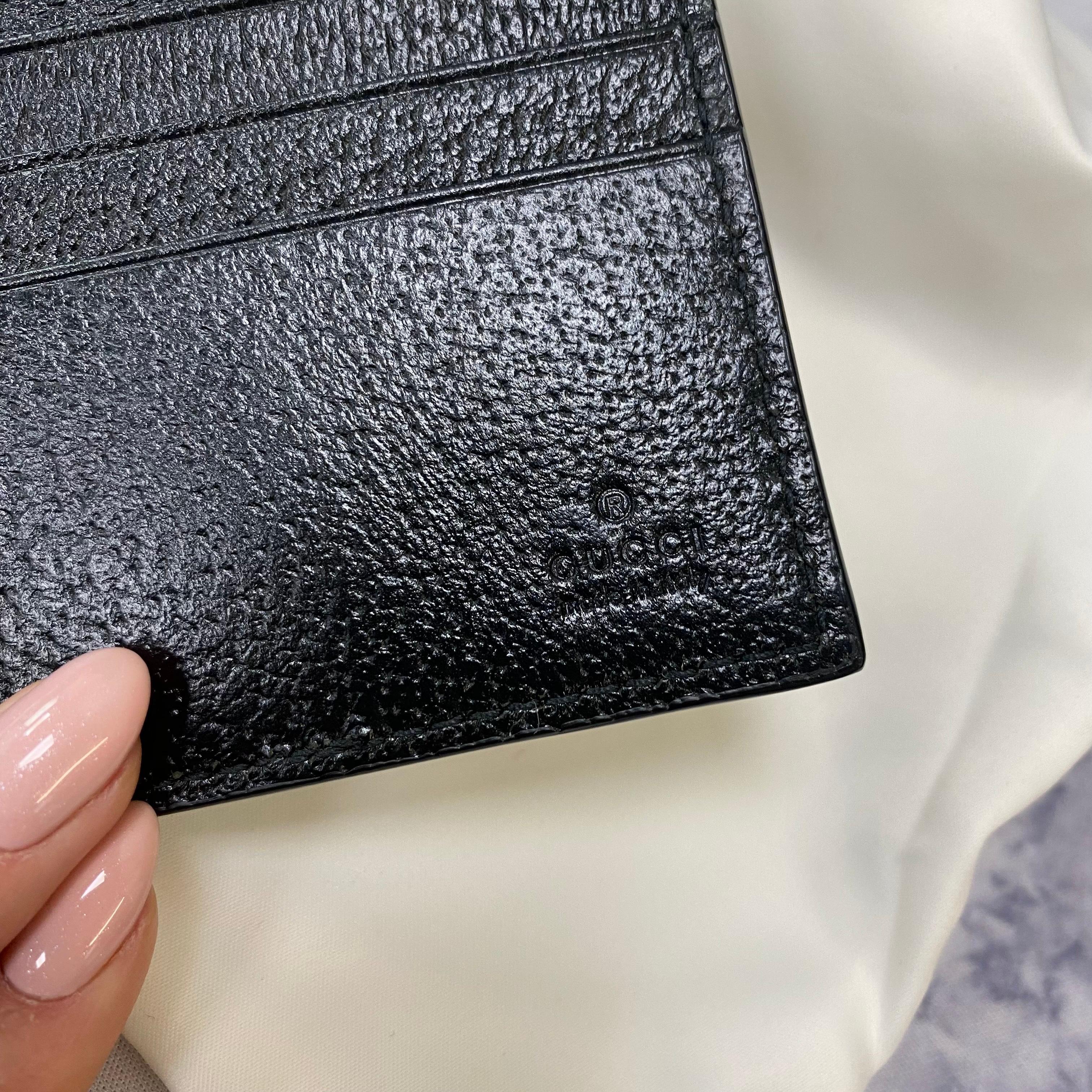 Women's Gucci GG Marmont Bi Fold Black Leather Mens Wallet 428726
