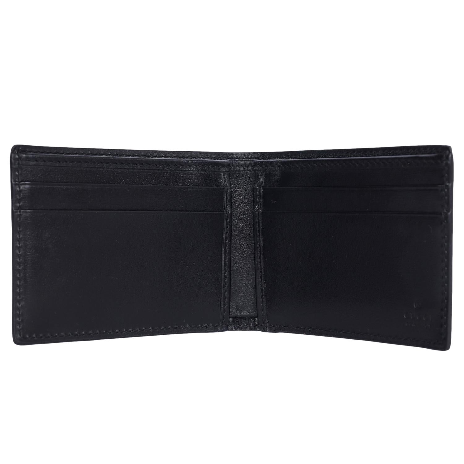 Gucci GG Marmont Bi Fold Brieftasche aus schwarzem Leder im Angebot 3