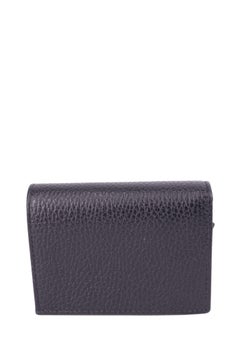 Gucci GG Marmont Black Leather Wallet Gold Logo