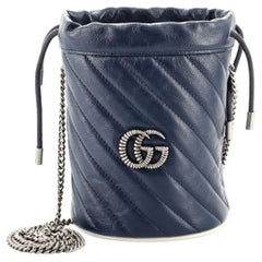 Gucci GG Marmont Bucket Bag Diagonal Quilted Leather Mini