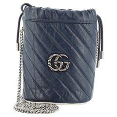 Gucci GG Marmont Bucket Bag Diagonal Quilted Leather Mini