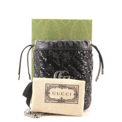 Gucci GG Marmont Bucket Bag Diagonal Quilted Sequins Mini