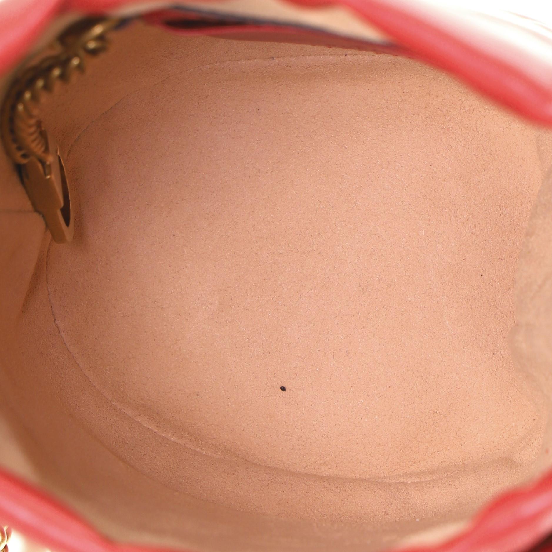 Pink Gucci GG Marmont Bucket Bag Matelasse Leather Mini