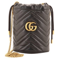 Gucci GG Marmont Bucket Bag Matelasse Leather Mini