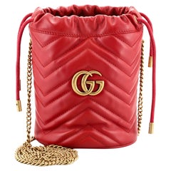 Gucci GG Marmont Bucket Bag Matelasse Leather Mini