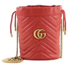 Gucci GG Marmont Bucket Bag Matelasse Leather Mini