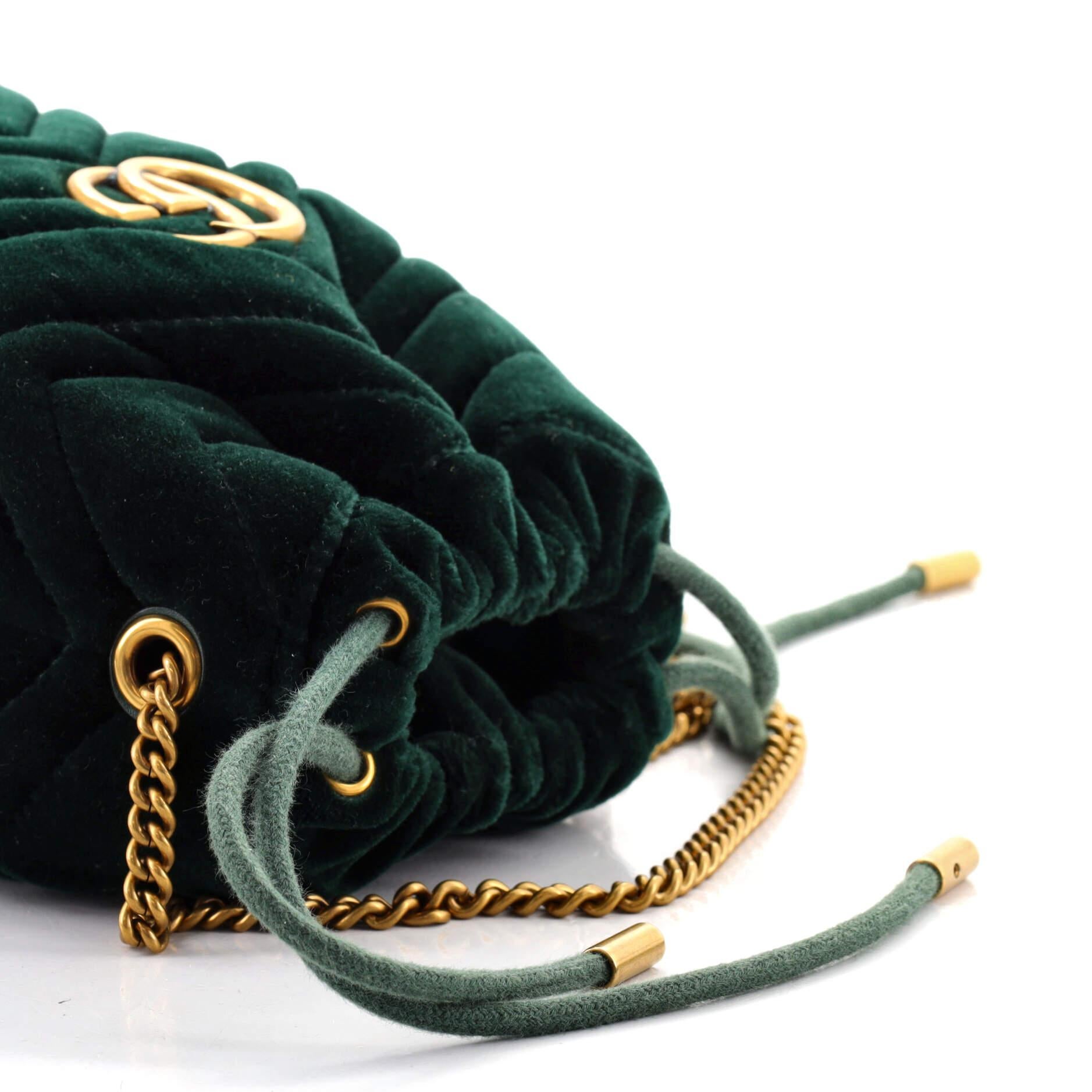 Gucci GG Marmont Bucket Bag Matelasse Velvet Mini 1