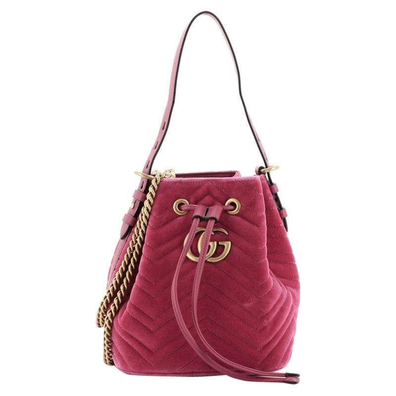 Gg marmont clearance velvet bucket bag