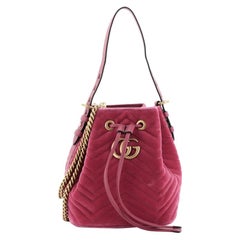 Gucci GG Marmont Bucket Bag Matelasse Velvet Small