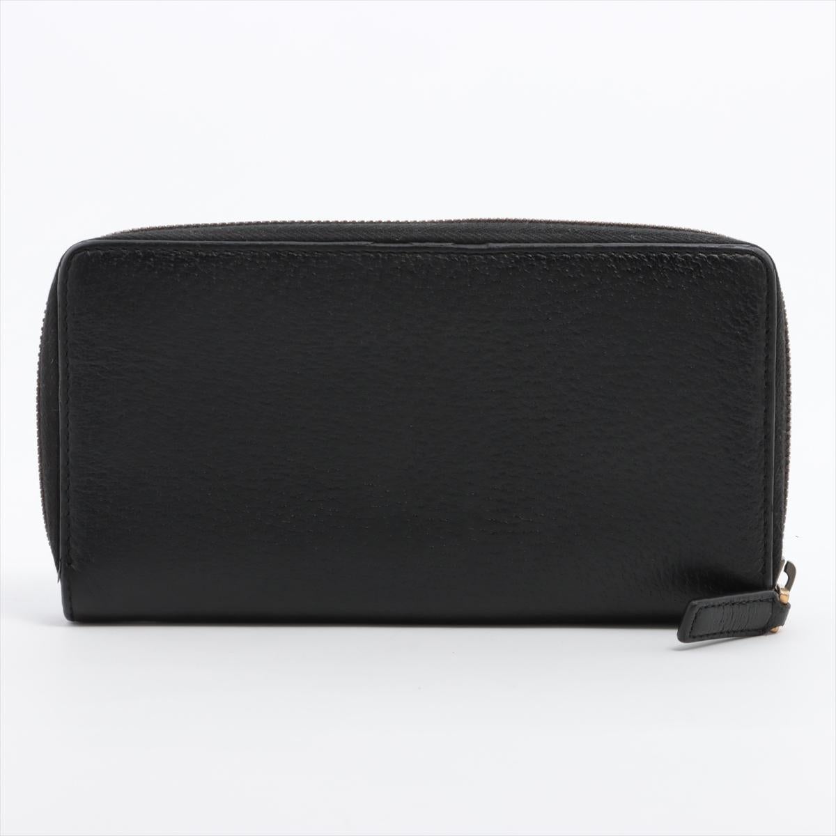 Gucci GG Marmont Calf Leather Zip Around Long Wallet Black In Good Condition In Indianapolis, IN