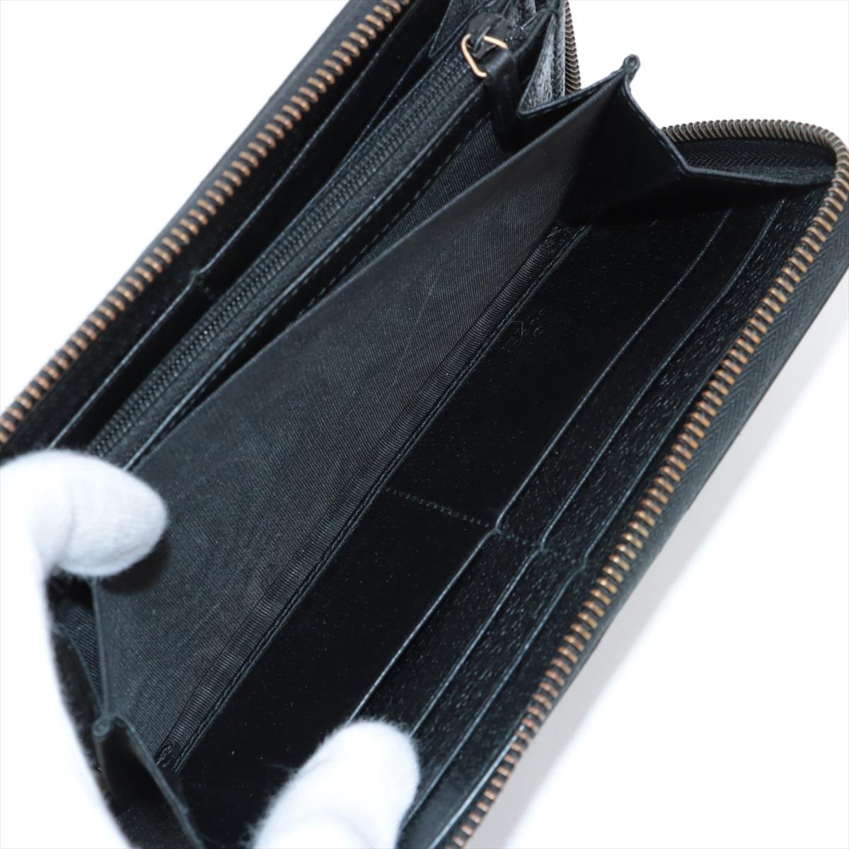 Gucci GG Marmont Kalbsleder Zip um lange Brieftasche schwarz im Angebot 2