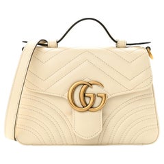 Gucci GG Marmont Calfskin Matelasse Shoulder Bag White Mini