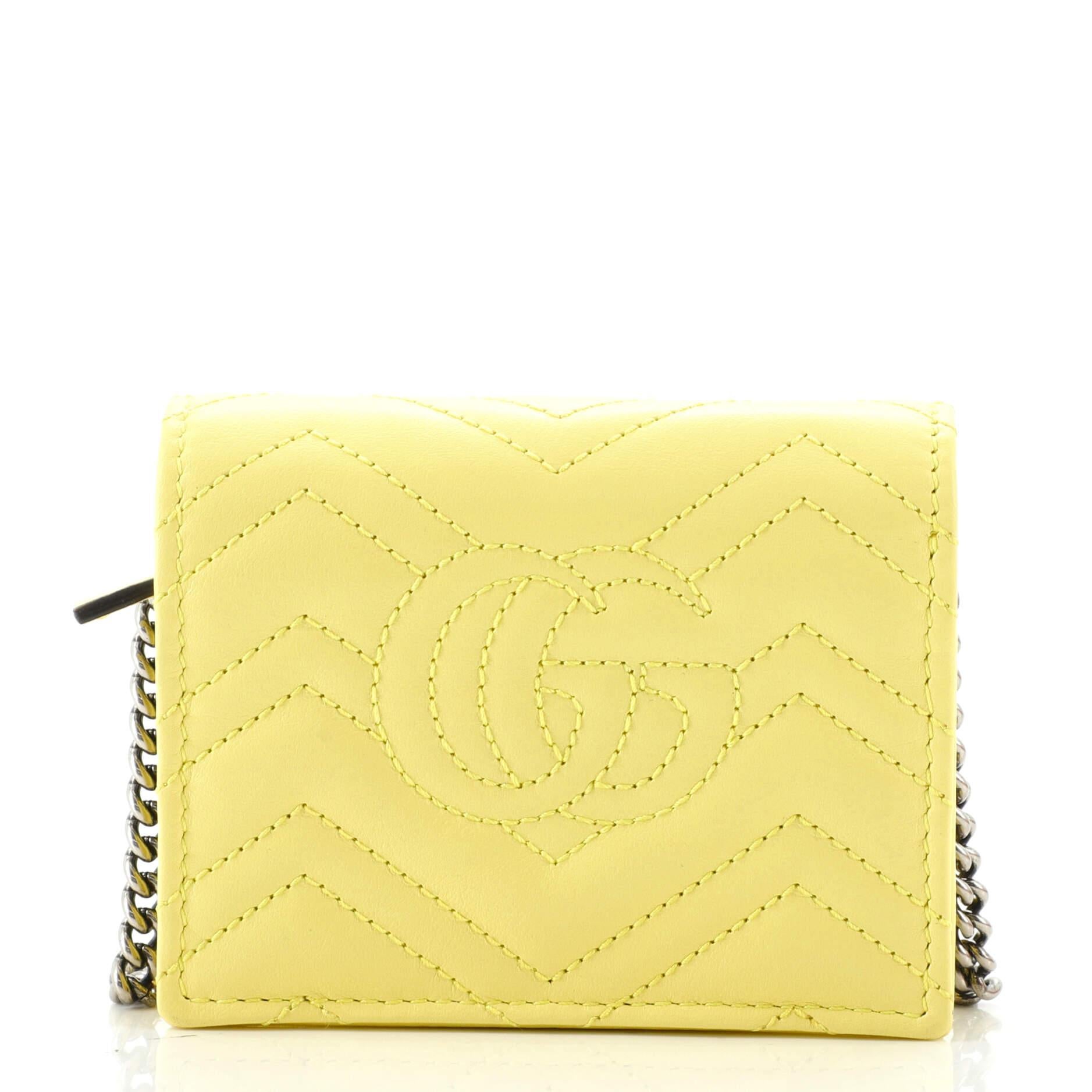 gg marmont card case wallet with chain
