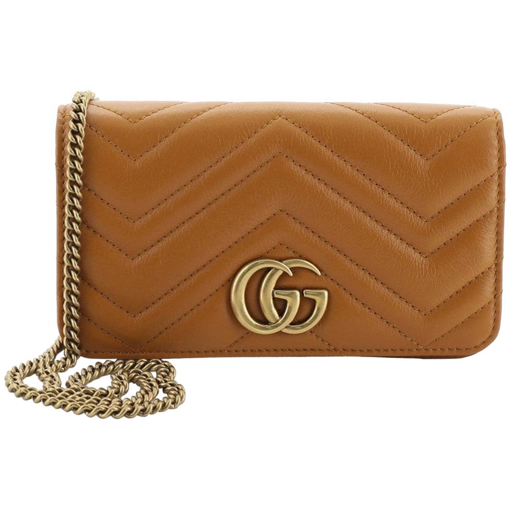 Gucci GG Marmont Chain Flap Bag Matelasse Leather Mini at 1stDibs