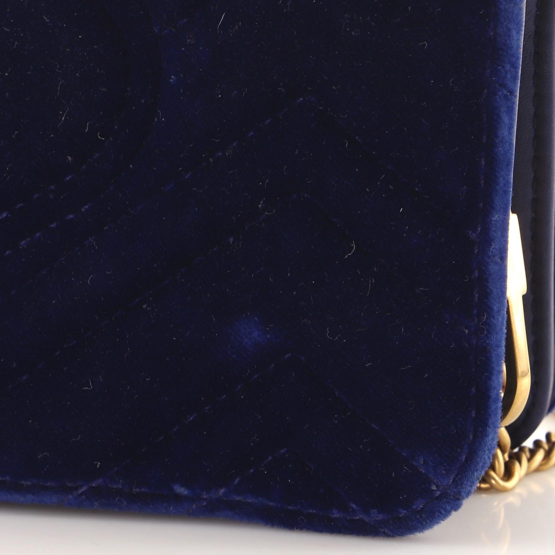 Gucci GG Marmont Kette Klappe Tasche Matelasse Samt Mini 2
