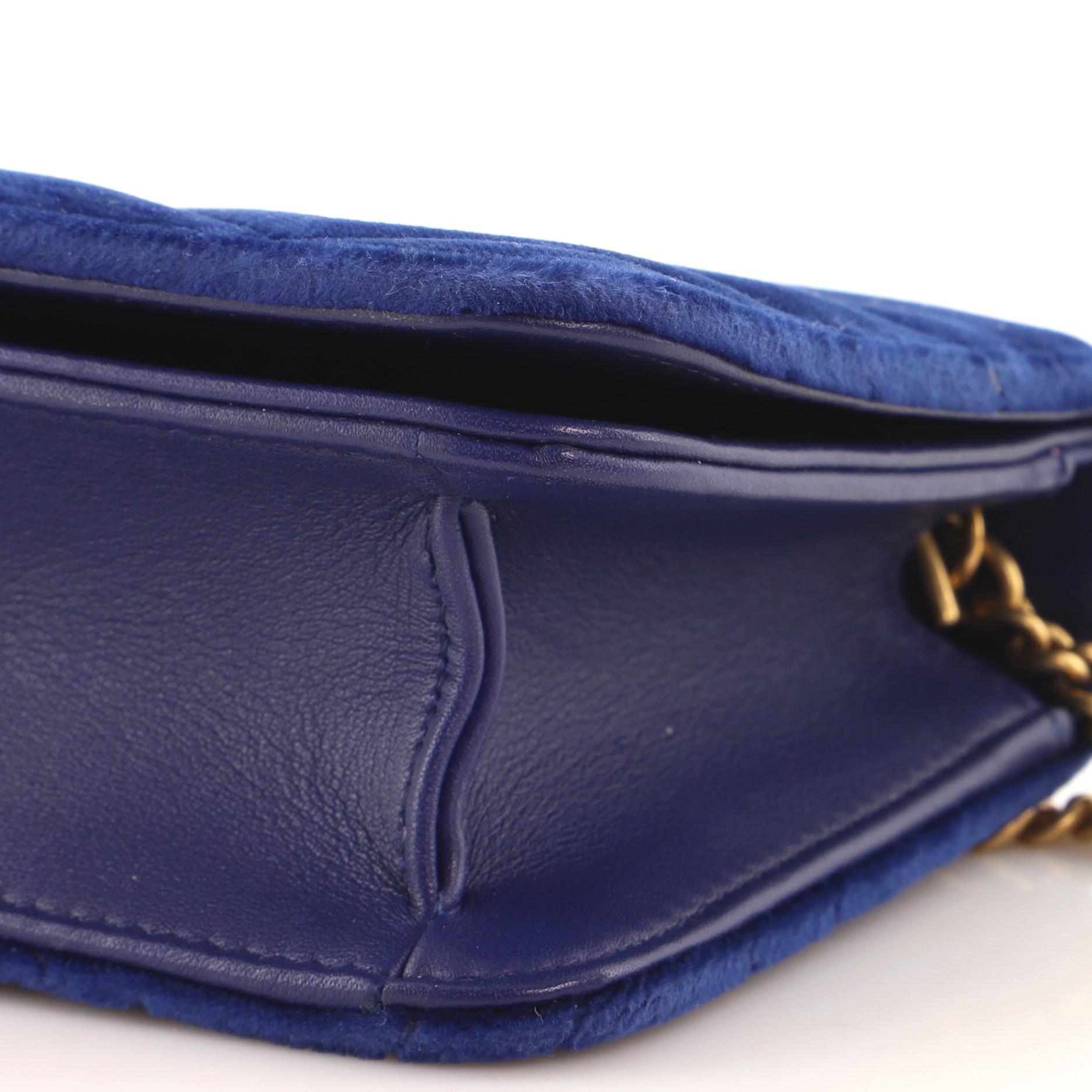Gucci GG Marmont Kette Klappe Tasche Matelasse Samt Mini 3