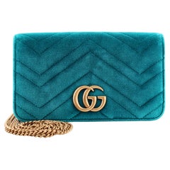 Gucci GG Marmont Chain Flap Bag Matelasse Velvet Mini