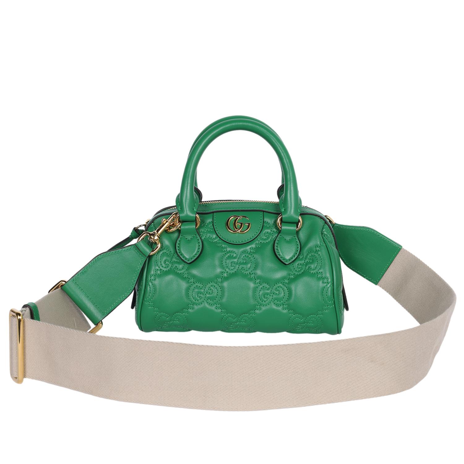 Verde GG Marmont Chain Matelasse Borsa in pelle Greene & Greene in vendita