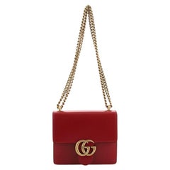 Used Gucci GG Marmont Chain Shoulder Bag Leather Small