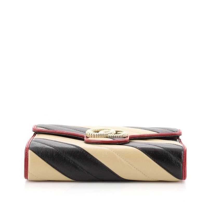 Gucci GG Marmont Chain Wallet Diagonal Quilted Leather Mini In Good Condition In NY, NY