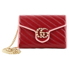 Gucci GG Marmont Chain Wallet Diagonal Quilted Leather Mini