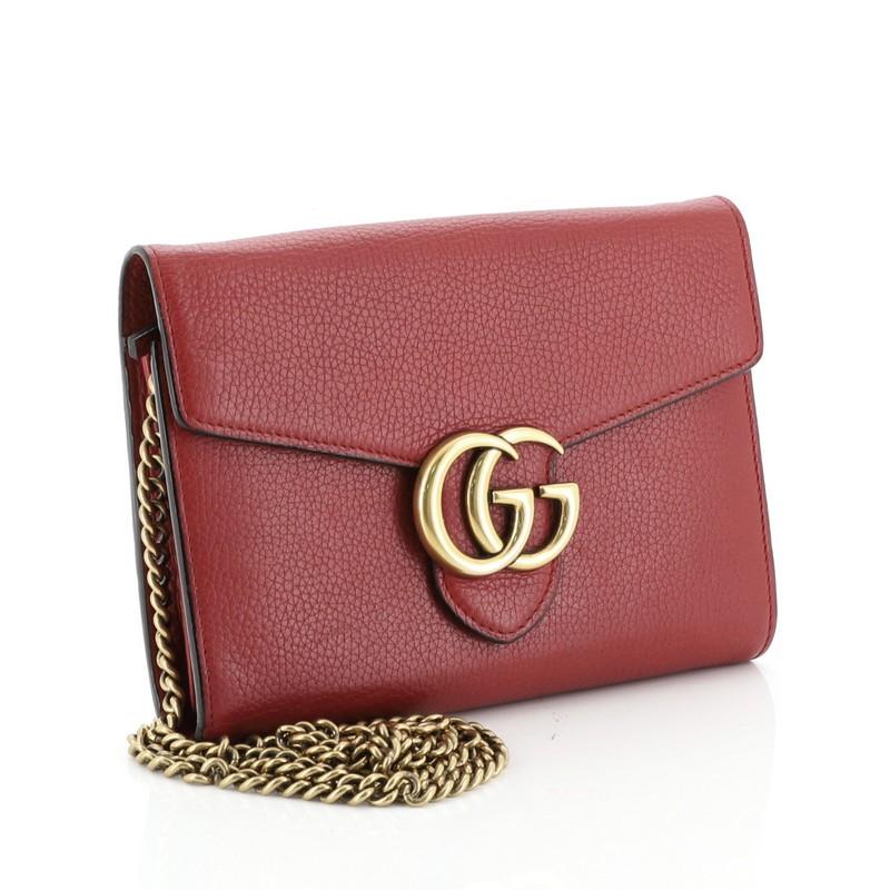 Gucci GG Marmont Chain Wallet Leather Mini at 1stDibs