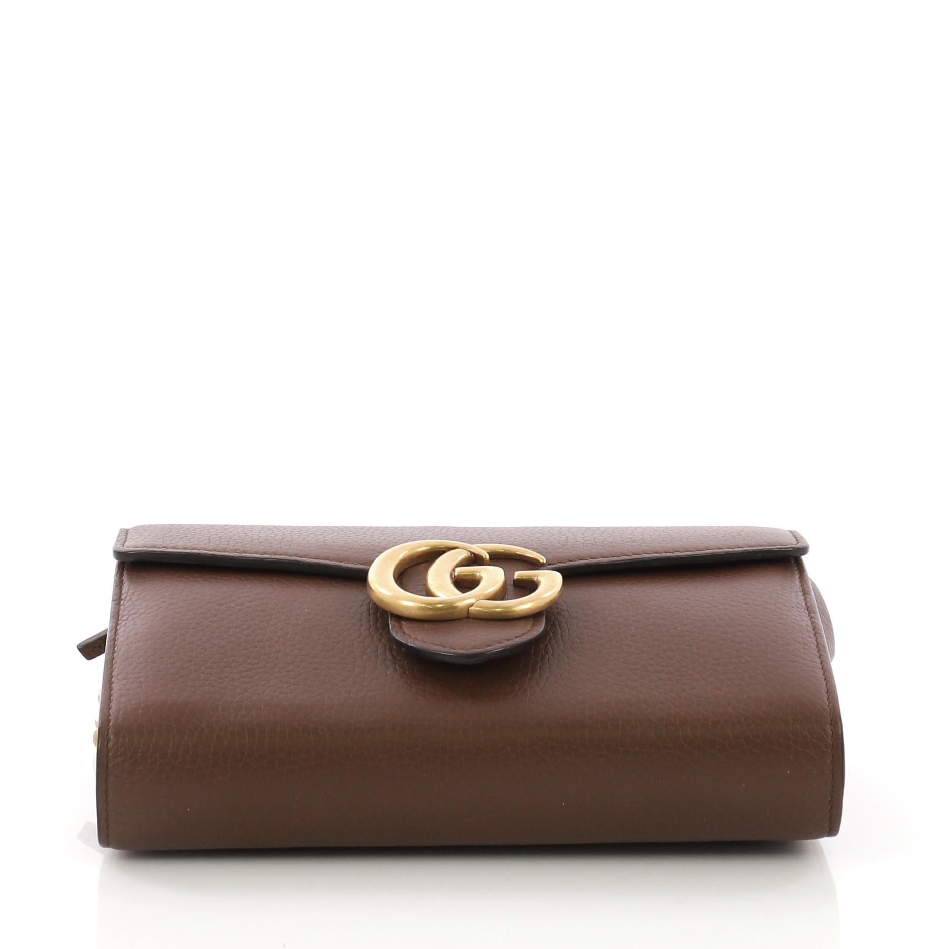Gucci GG Marmont Chain Wallet Leather Mini Damen