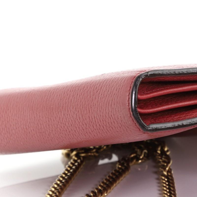 Brown Gucci GG Marmont Chain Wallet Leather Mini