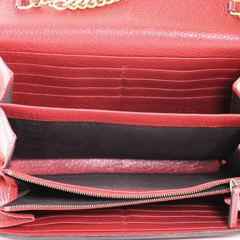 Gucci GG Marmont Chain Wallet Leather Mini In Fair Condition In NY, NY