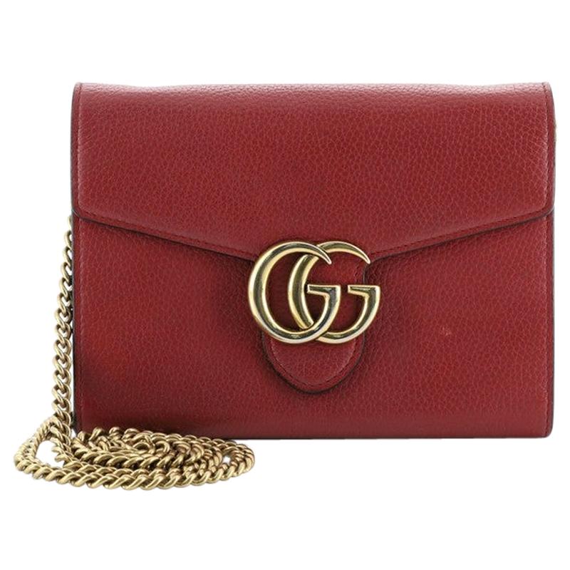 Gucci GG Marmont Chain Wallet Leather Mini