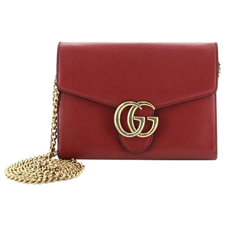 Gucci GG Marmont Chain Wallet Leather Mini