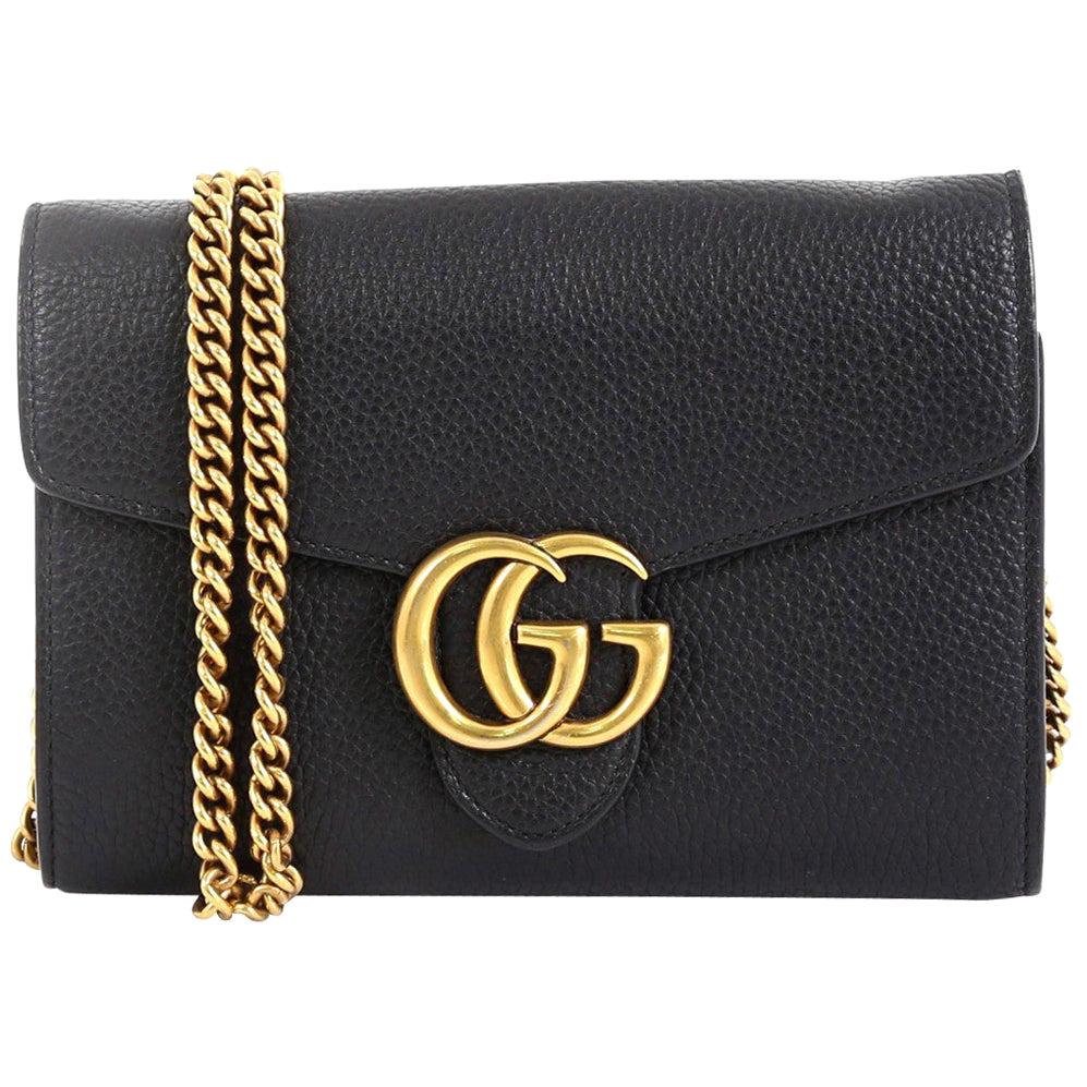 Gucci GG Marmont Chain Wallet Leather Mini
