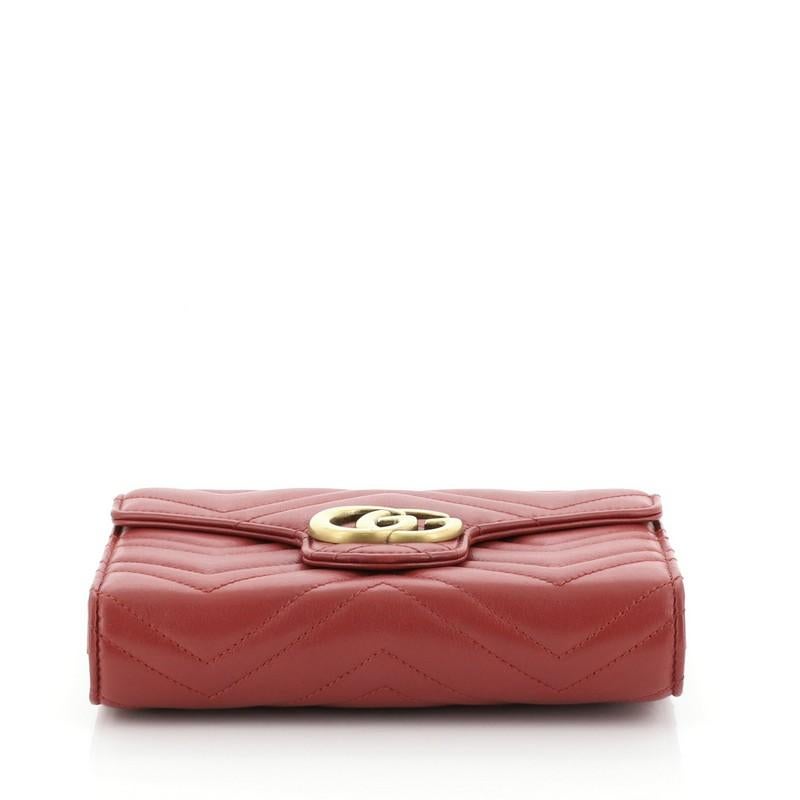 Gucci GG Marmont Chain Wallet Matelasse Leather Mini In Good Condition In NY, NY